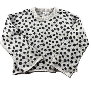 Madewell Women Sweater Bell Sleeve Polka Dot Crewneck Cropped Size Large H309
